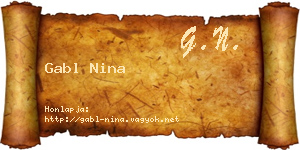 Gabl Nina névjegykártya